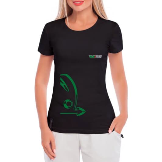 Футболка женская Globuspioner классическая Skoda Auto VIRS черная принт спереди