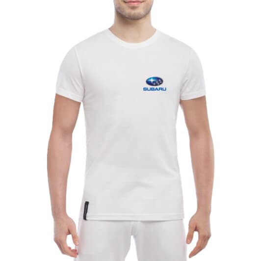 Футболка мужская Globuspioner классическая Subaru Mini Logo белый спереди