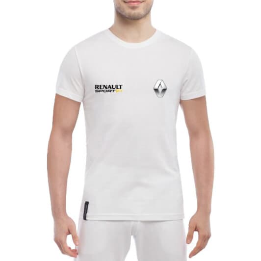 Футболка чоловіча Globuspioner класична Renault Sport F1 біла принт спереду