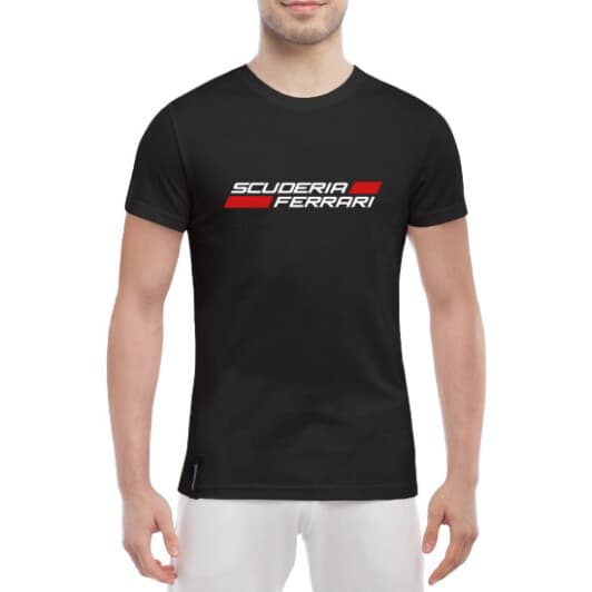 Футболка чоловіча Globuspioner класична Scuderia Ferrari чорна принт спереду