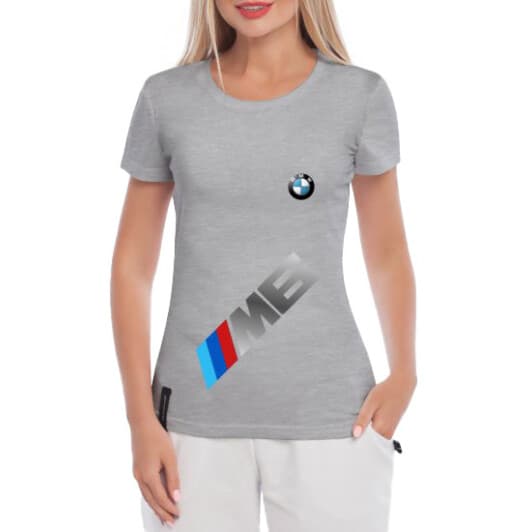 Футболка жіноча Globuspioner класична BMW M6 Big Logo Vertical сіра принт спереду