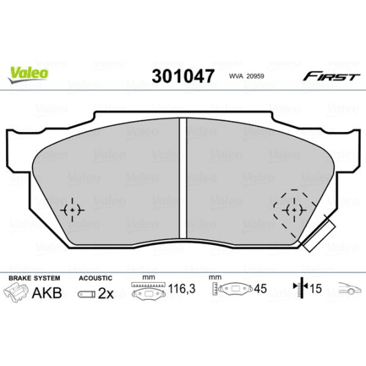 301047 Valeo Тормозные колодки