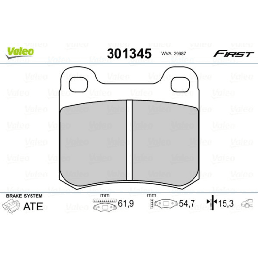 301345 Valeo Тормозные колодки