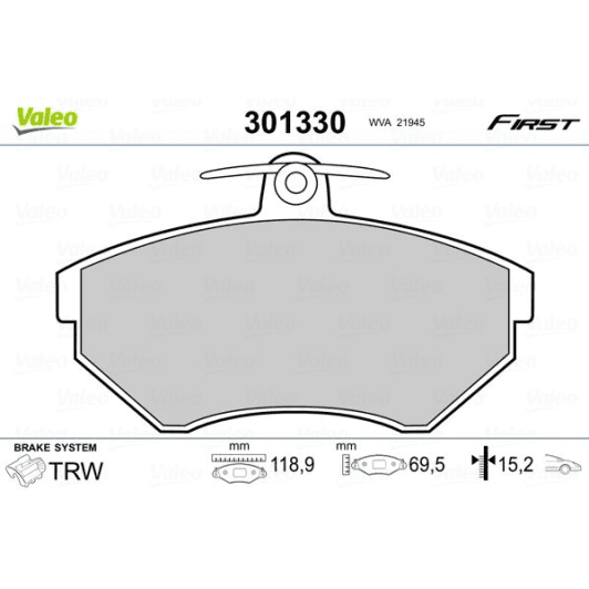 301330 Valeo Тормозные колодки