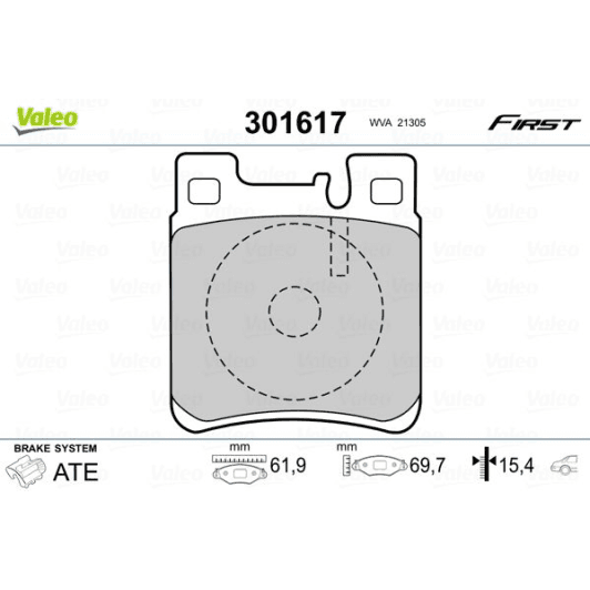 301617 Valeo Тормозные колодки