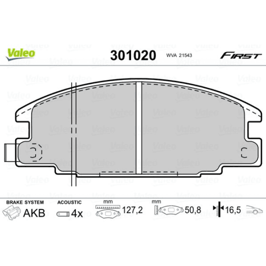 301020 Valeo Тормозные колодки
