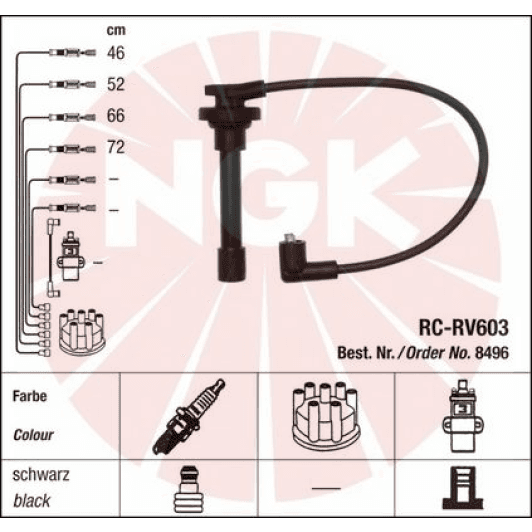 RCRV603 NGK Дріт запалювання