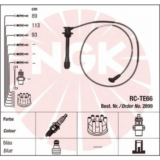 RCTE66 NGK Комплект дротів запалювання