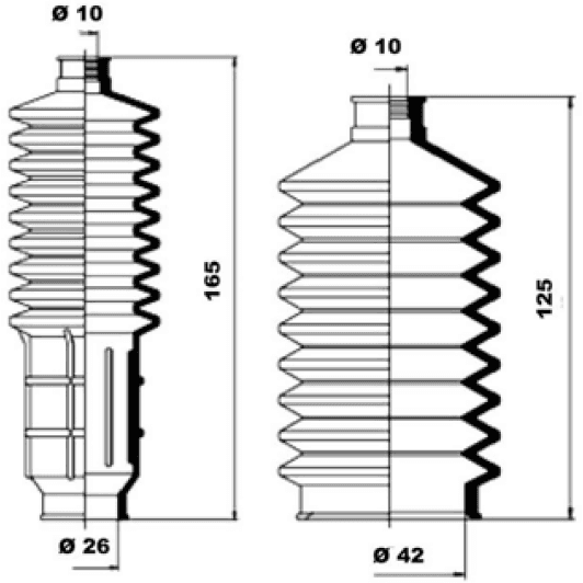 k150001 MOOG Пыльник рулевой рейки