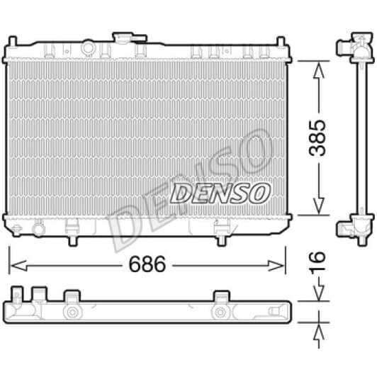 DRM46034 Denso Радіатор охолодження двигуна для Nissan Almera