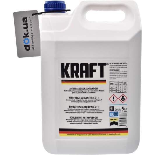 KRAFT G11 синий 5 л (KF102) концентрат антифриза