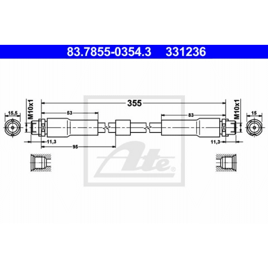 83.7855-0354.3 ATE Тормозной шланг для Audi A8