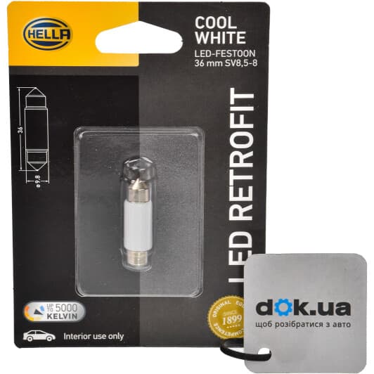 Автолампа Behr Hella Retrofit C5W SV8,5-8 белая 8GL178560561