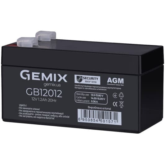 Аккумулятор для ИБП Gemix GB12012 10630078 1.2 Ач 12 В
