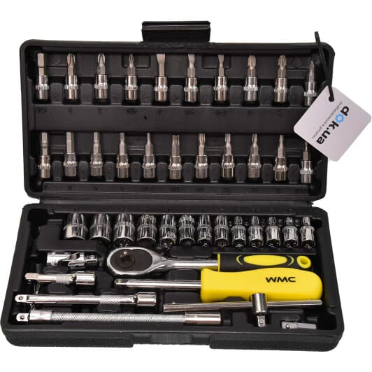 Набір торцевих головок та компонентів WMC Tools 2462-5 1/4" (46 пр.)