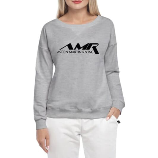 Свитшот женский Globuspioner Aston Martin AMR спереди спущенный рукав серый