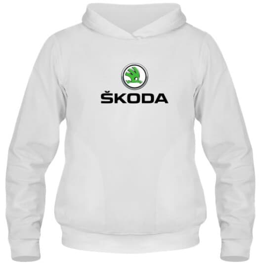 Кенгурушка мужская утепленная Globuspioner Skoda Big Logo спереди белый