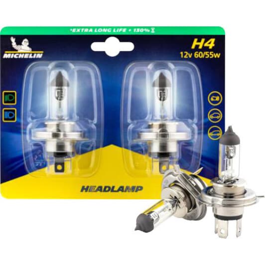 Автолампа Michelin Long Life H4 P43t 60 W прозрачная W32286