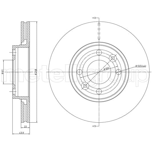 231342C Metelli Тормозной диск