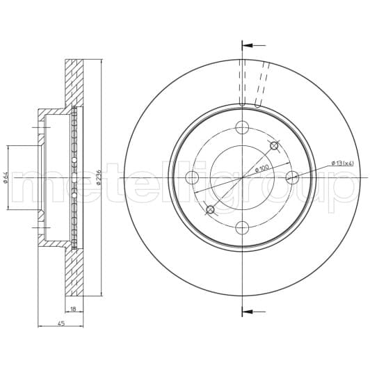 230505C Metelli Гальмівний диск