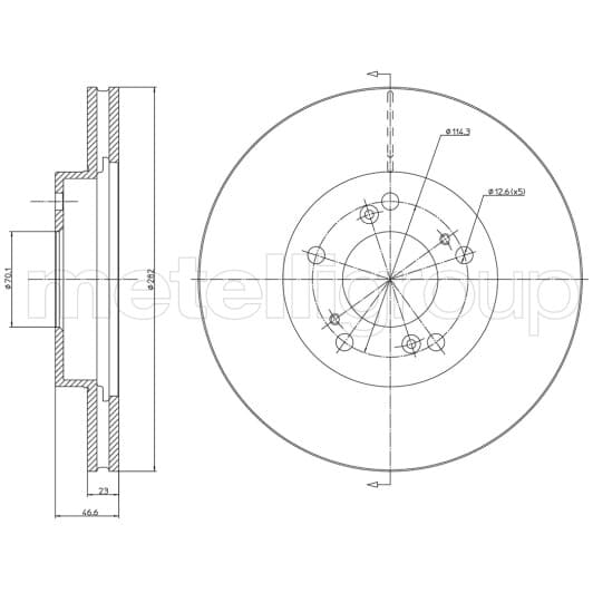 230503c Metelli Гальмівний диск