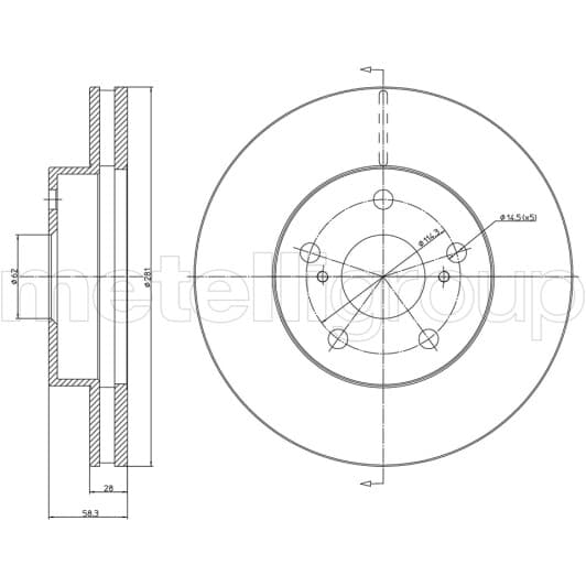 231567c Metelli Тормозной диск