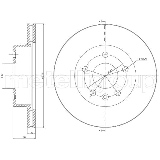 23-0416 Metelli Тормозной диск