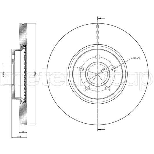 23-0892C Metelli Тормозной диск