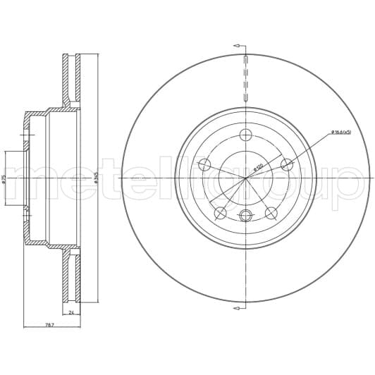 23-1041C Metelli Тормозной диск