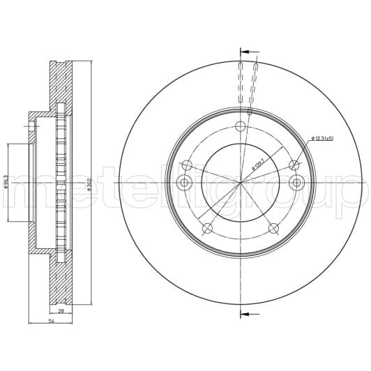 23-0776C Metelli Тормозной диск для Kia Sorento