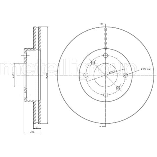 23-0545 Metelli Тормозной диск