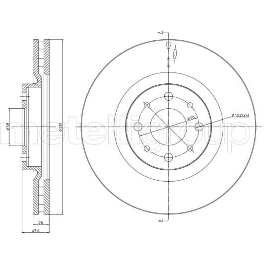 23-0571C Metelli Гальмівний диск