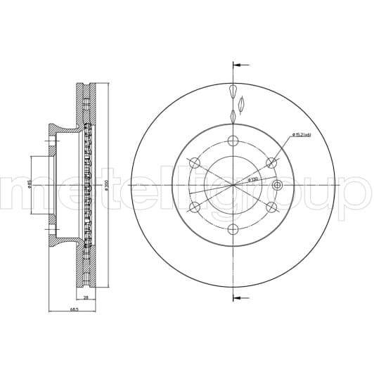 23-0881 Metelli Тормозной диск
