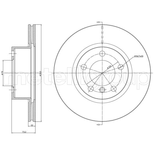 23-1367C Metelli Тормозной диск