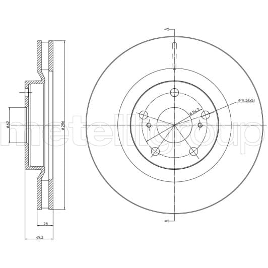 23-0946C Metelli Тормозной диск