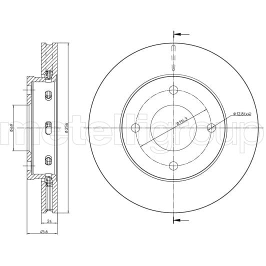 23-0623C Metelli Тормозной диск
