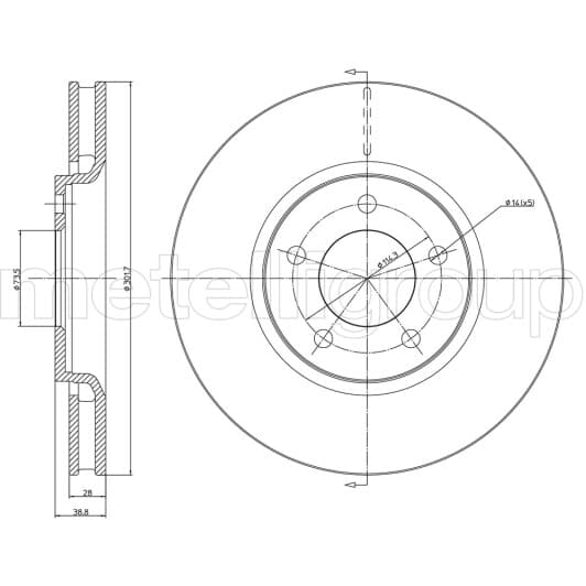 23-0780C Metelli Гальмівний диск