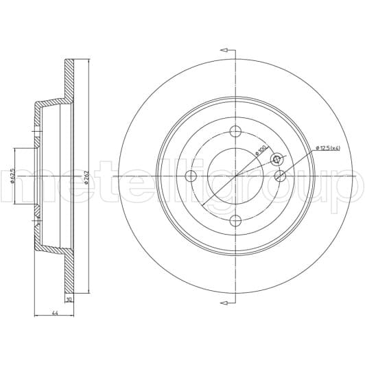 23-1376C Metelli Тормозной диск