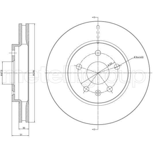 23-1006C Metelli Тормозной диск