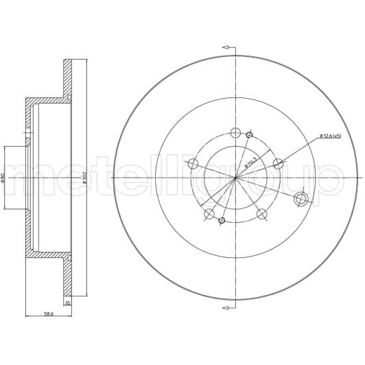 23-1332C Metelli Тормозной диск