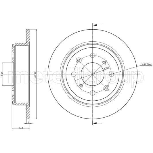 23-1049C Metelli Тормозной диск