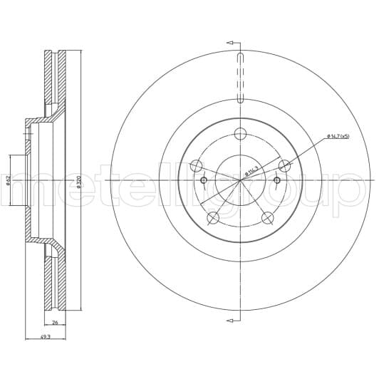 23-1333C Metelli Тормозной диск
