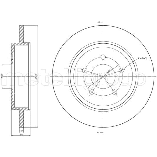 231643C Metelli Гальмівний диск для Mazda Tribute