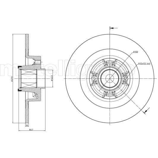 23-0804 Metelli Гальмівний диск