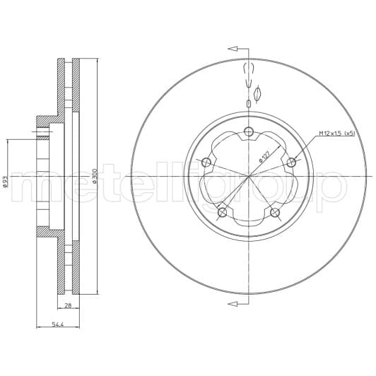 23-1494 Metelli Гальмівний диск для Ford Transit