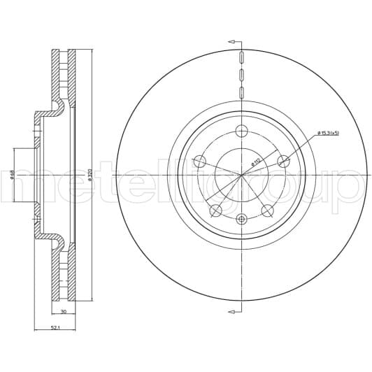 23-1249C Metelli Тормозной диск