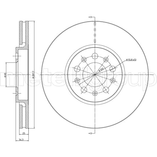 230365C Metelli Гальмівний диск