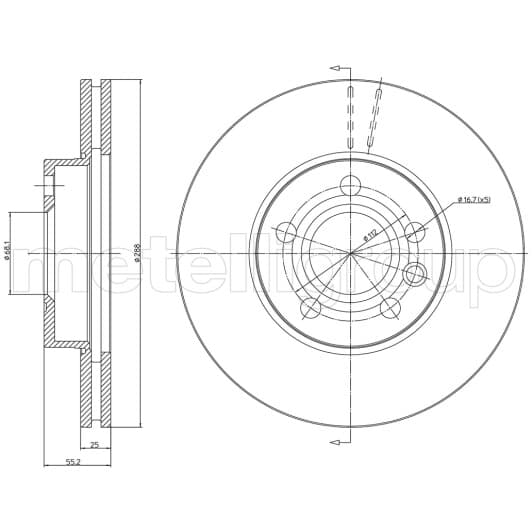230403C Metelli Гальмівний диск
