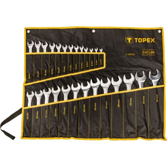 Набор ключей рожково-накидных Topex 35d763 6-32 мм 26 шт