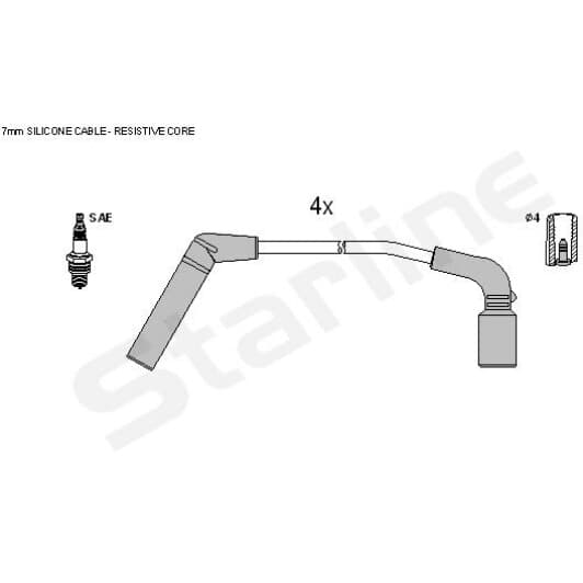 ZK8792 Starline Комплект проводов зажигания